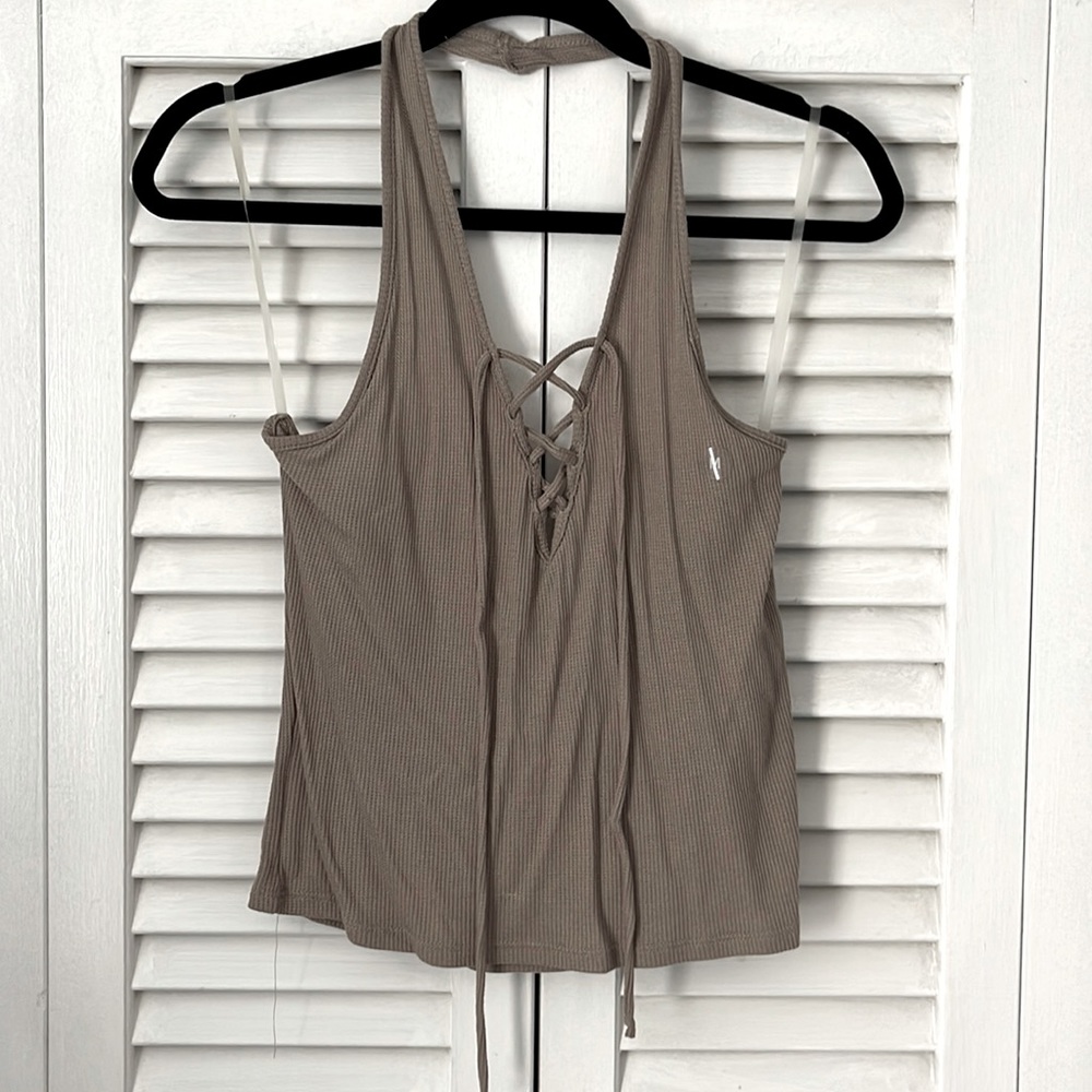 Light brown halter crop top from PacSun!